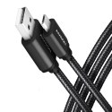 AXAGON BUMM-AM15AB Kabel MicroUSB - USB-A, 1.5m, USB 2.0, 2.4A, ALU, oplot, Czarny