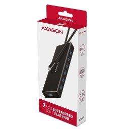 AXAGON HUE-F7C Hub 7-portowy USB-C 3.2 Gen 1 ALU FLAT micro USB, 30cm USB-C kabel