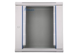 Extralink Szafka wisząca rack 12U 600x600 szara szklane drzwi