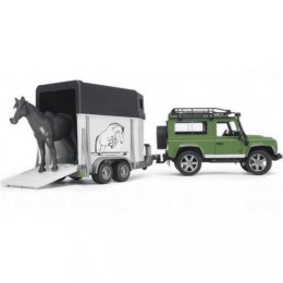 BRUDER Pojazd Land Rover z przyczepą dla konia i figurką
