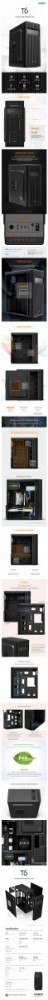 Zalman Obudowa T6 ATX Mid Tower PC Case 120mm fan ODD