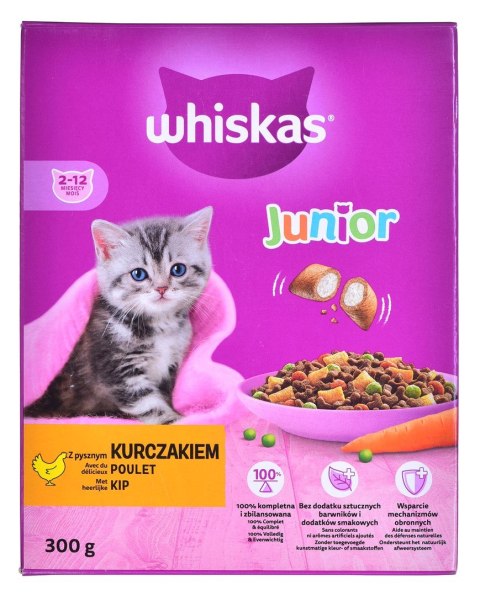 WHISKAS Junior z kurczakiem - sucha karma dla kota - 300 g