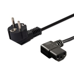 Savio Kabel zasilający Schuko (M) kątowy - IEC C13, kątowy 1,2m CL-115