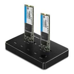 Qoltec Stacja dokujca dysków 2x SSD M.2 SATA | NGFF | USB typ C