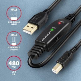 AXAGON Kabel ADR-215B USB 2.0 A-M -> B-M aktywny kabel połączeniowy/wzmacniacz 15m