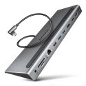 AXAGON HMC-4KX3 Wieloportowy hub USB 5Gbps, 3x USB-A, 2x HDMI + DP + GLAN + SD/microSD + audio, PD 100W