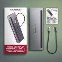 AXAGON HMC-4KX3 Wieloportowy hub USB 5Gbps, 3x USB-A, 2x HDMI + DP + GLAN + SD/microSD + audio, PD 100W