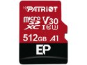 Karta pamięci z adapterem Patriot Memory EP Pro PEF512GEP31MCX (512GB; Class 10, Class A1, Class U3, V30; Adapter, Karta pamięci