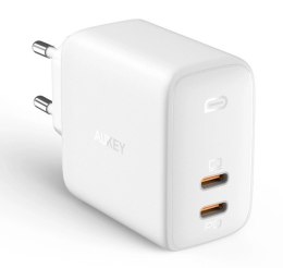 AUKEY PA-B4 White ładowarka sieciowa Omnia GaN 2xUSB C Power Delivery 3.0 65W 6A