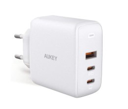 AUKEY PA-B6S White Omnia Mix GaN ładowarka sieciowa 3xUSB (2xUSB C+1xUSB A) 90W